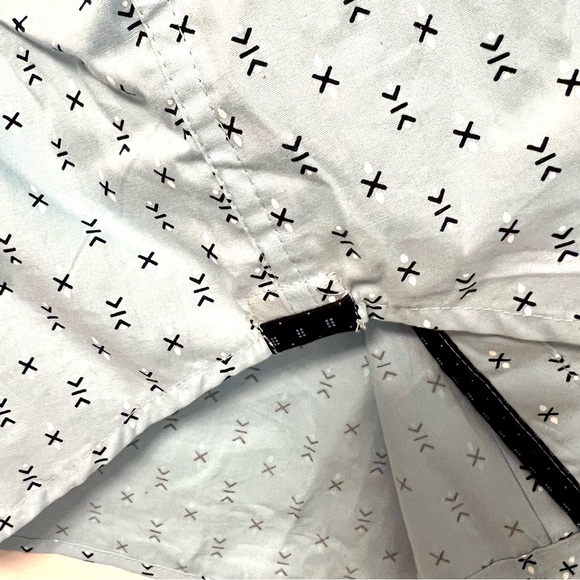 NWT LEVEL TEN COTTON SOFT RELAXED GEOMETRIC PRINT SHIRT SLEEVE BUTTON UP SHIRT - Picture 9 of 13